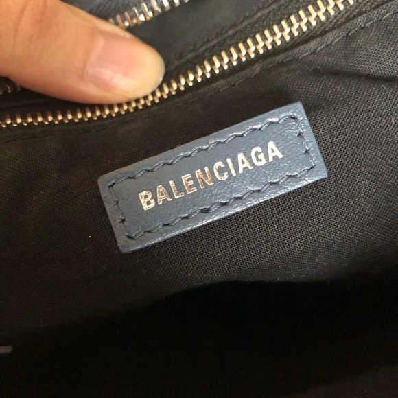 Authentic Balenciaga Small City bag - blue with silver hardware - Picture 12 of 13